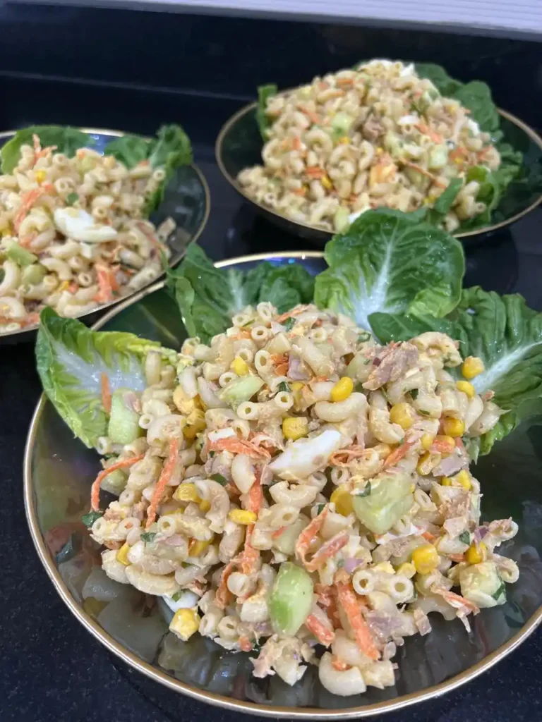 tuna macaroni salad serving
